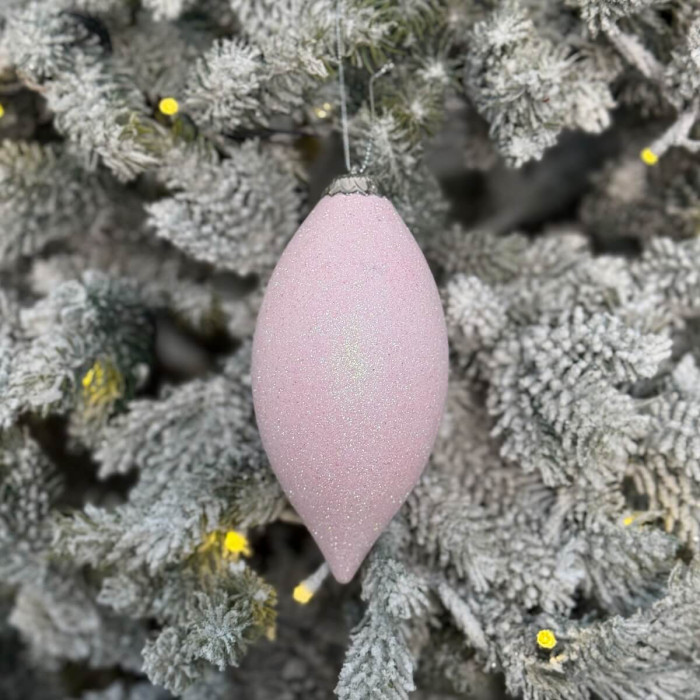 Прикраса новорічна Овал великий - рожевий