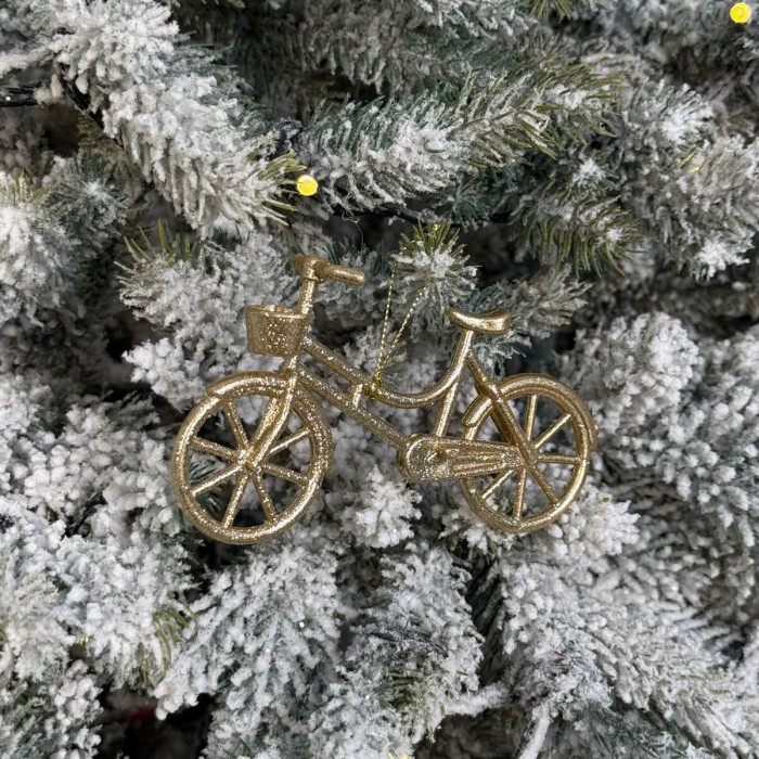 Новогоднее украшение Велосипед - золотой