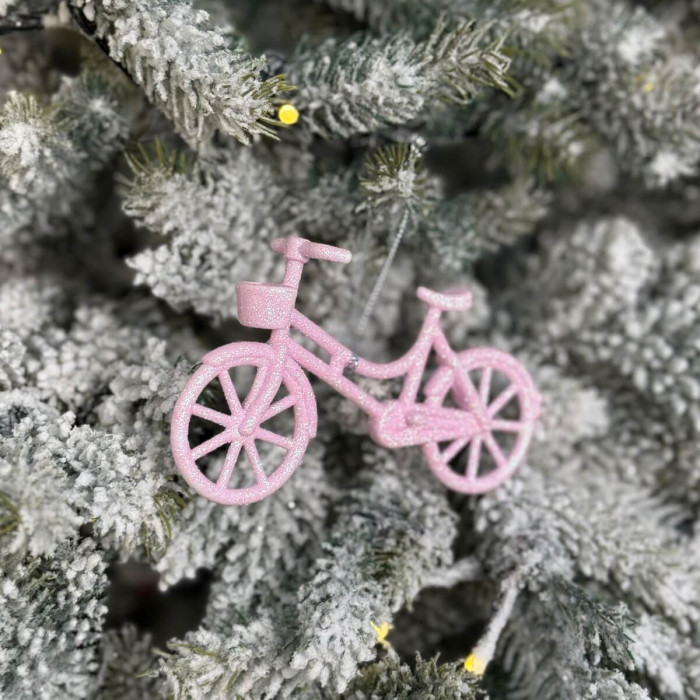 Новогоднее украшение Велосипед - розовый