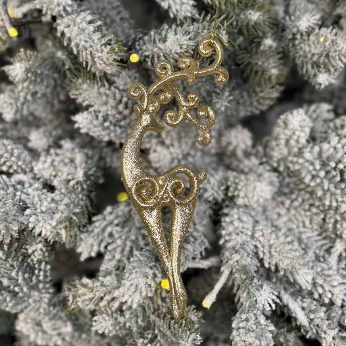 Прикраса новорічна Реніфер - золотий