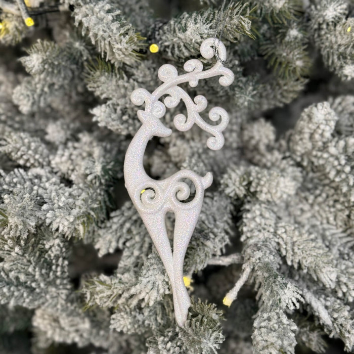 Прикраса новорічна Реніфер - білий