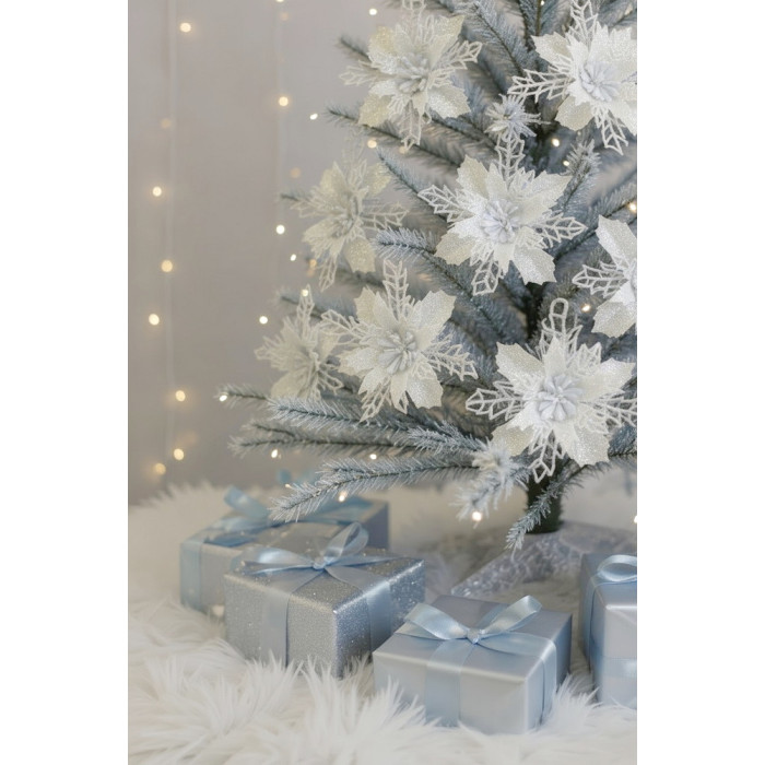New Year's decoration Flower Christmas mini - white