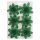 Прикраса новорічна Квітка Різдвяник міні - зелена 6 шт