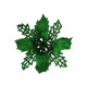 Прикраса новорічна Квітка Різдвяник міні - зелена 6 шт