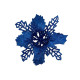 Прикраса новорічна Квітка Різдвяник міні - синя 6 шт