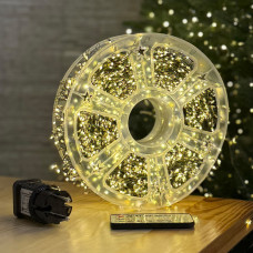 Світлодіодна гірлянда "РОСА" мішура 100м, діоди теплого білого кольору на зеленому проводі (арт. 3478)