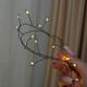 LED Garland Rosa Tinsel 50 meters, warm white color LEDs on green wire, 1500 LED, with remote control