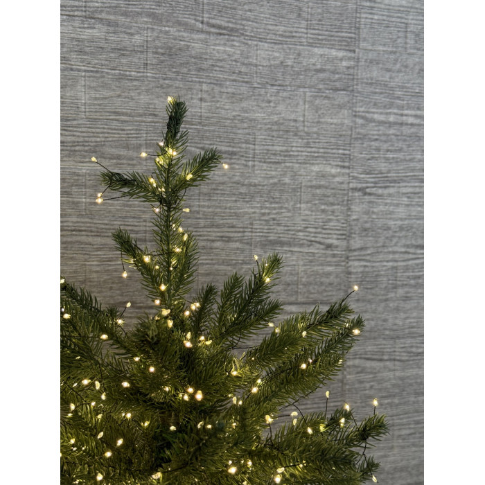 LED Garland Rosa Tinsel 50 meters, warm white color LEDs on white wire, 1500 LED, with remote control