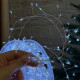 LED Garland Rosa Tinsel 50 meters, cool white color LEDs on green wire, 1500 LED, with remote control