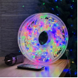 LED Garland "Rosa" Tinsel 50m, different colors LEDs on white wire (art. 3490)