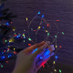 LED Garland Rosa Tinsel 50 meters, LEDs of different colors on white wire, 1500 LED, with remote control