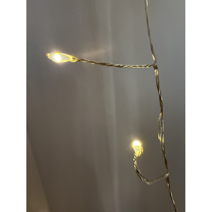 Світлодіодна гірлянда водоспад Роса Мішура дощ 3x3 м, 900 LED теплий білий, з пультом керування, 8 режимів