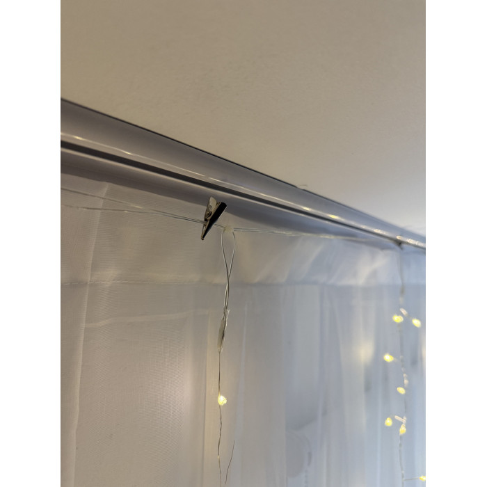 Світлодіодна гірлянда водоспад Роса Мішура дощ 3x3 м, 900 LED теплий білий, з пультом керування, 8 режимів