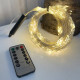 LED Cluster Garland Rosa "Ponytail" 2 meters, 25 strands, 500 LED, warm white, white wire, with remote control