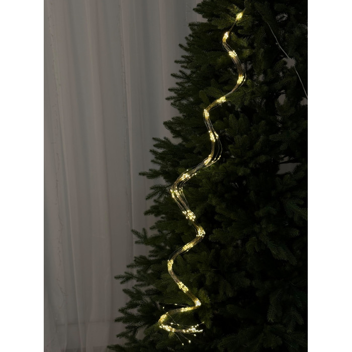LED Cluster Garland Rosa "Ponytail" 2 meters, 25 strands, 500 LED, warm white, white wire, with remote control