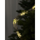 LED Cluster Garland Rosa "Ponytail" 2 meters, 25 strands, 500 LED, warm white, white wire, with remote control