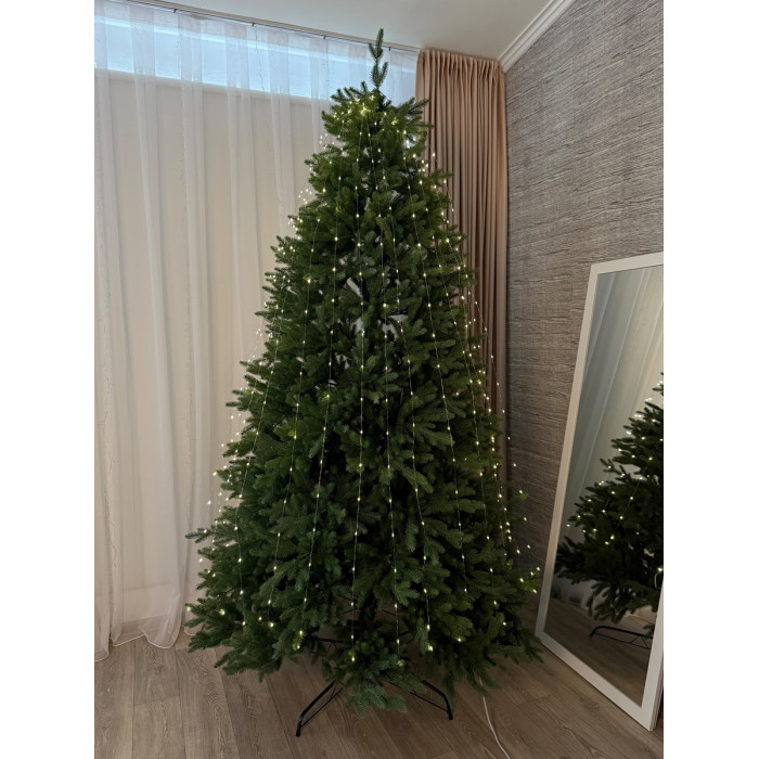 LED Cluster Garland Rosa "Ponytail" 2 meters, 25 strands, 500 LED, warm white, white wire, with remote control