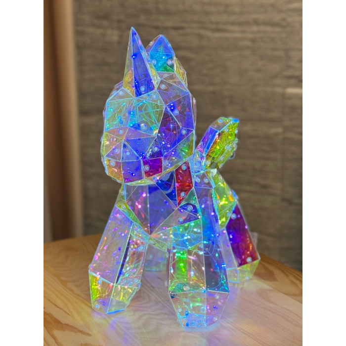 Christmas Decoration Unicorn Small Holographic with LED Lighting