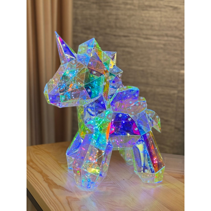 Christmas Decoration Unicorn Small Holographic with LED Lighting