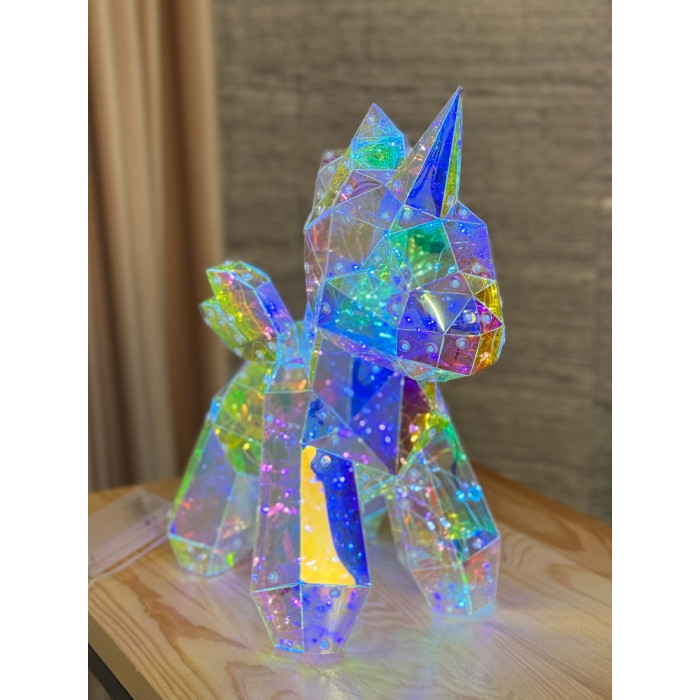 Christmas Decoration Unicorn Small Holographic with LED Lighting