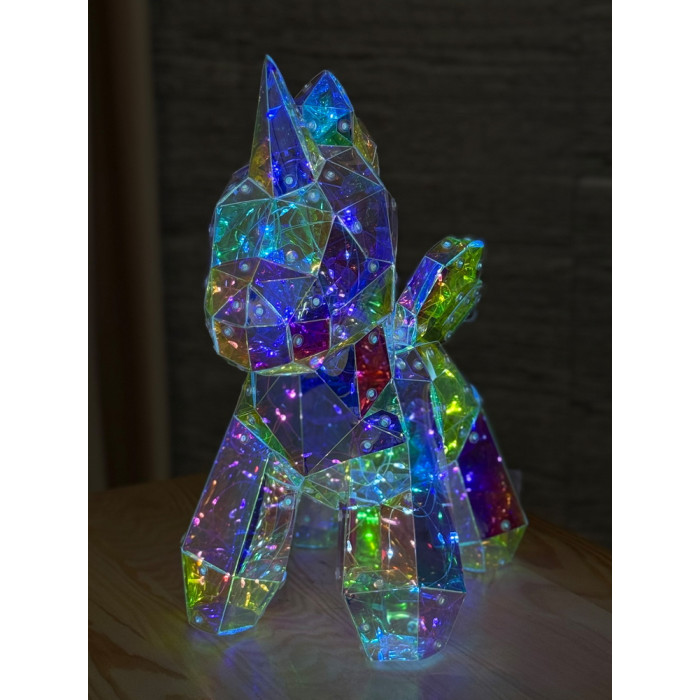 Christmas Decoration Unicorn Small Holographic with LED Lighting