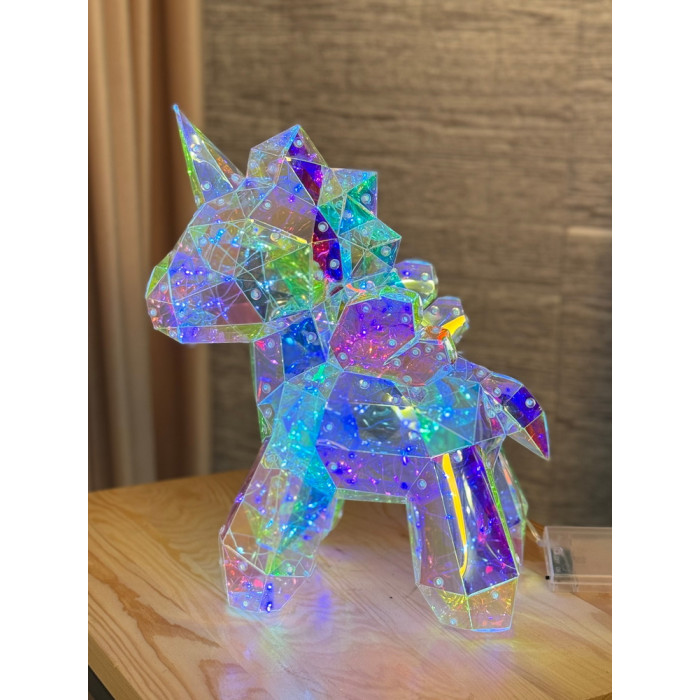 Christmas Decoration Unicorn Small Holographic with LED Lighting
