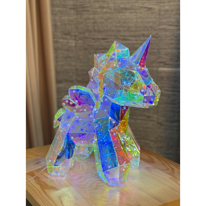 Christmas Decoration Unicorn Small Holographic with LED Lighting