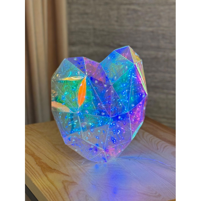 Christmas Decoration Heart Holographic with LED Lighting