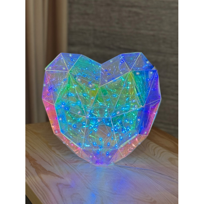 Christmas Decoration Heart Holographic with LED Lighting