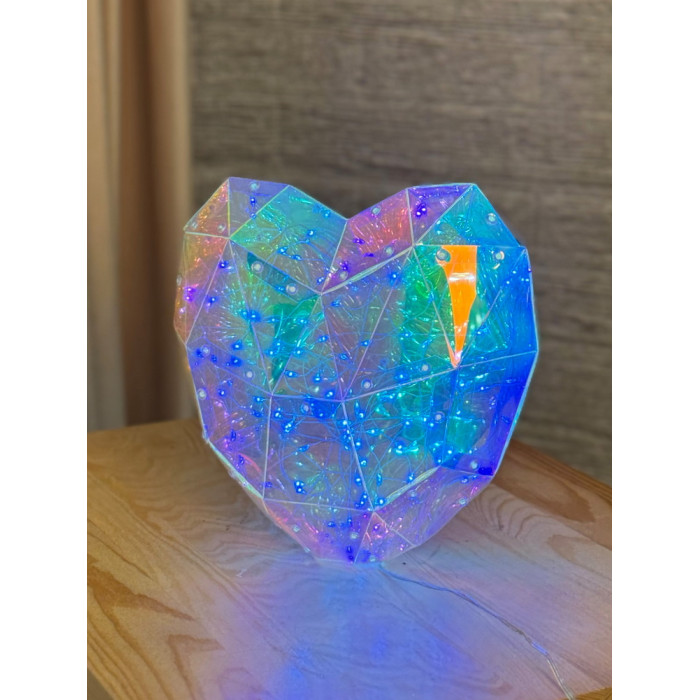 Christmas Decoration Heart Holographic with LED Lighting