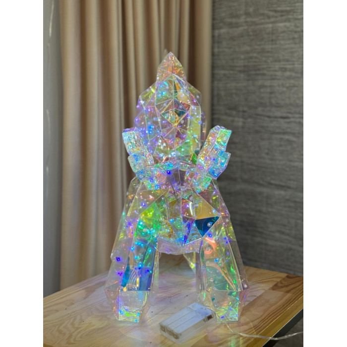 Новогоднее украшение Единорог большой голографический с LED-подсветкой