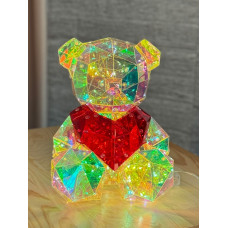 Ведмедик з серцем малий голографічний з LED підсвічуванням (арт. 3181)
