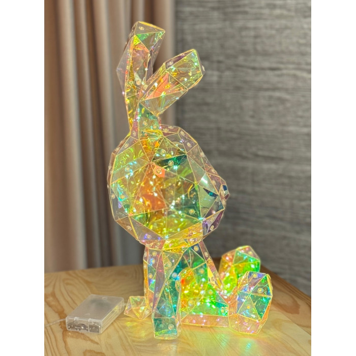 Christmas Decoration Bunny Holographic with LED Lighting