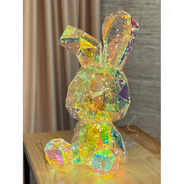 Christmas Decoration Bunny Holographic with LED Lighting