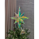 Christmas Decoration Tree Topper Medium Star Holographic with LED Lighting