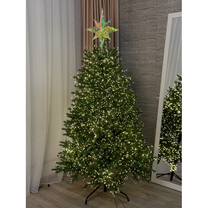 Christmas Decoration Tree Topper Medium Star Holographic with LED Lighting