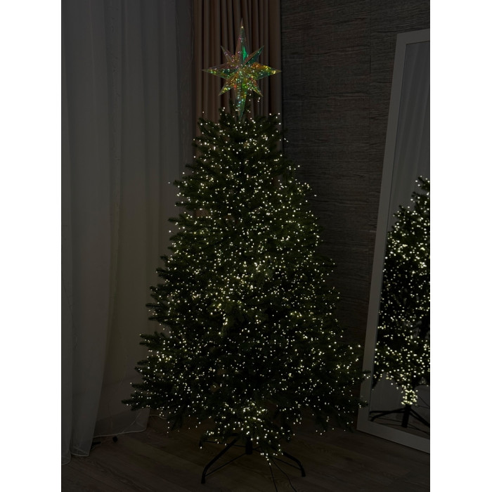 Christmas Decoration Tree Topper Medium Star Holographic with LED Lighting