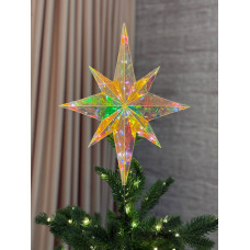 Верхівка на ялинку Зірка маленька з LED підсвічуванням (арт. 3186)