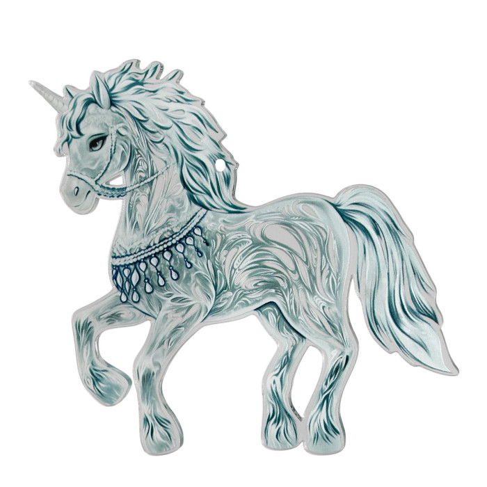 Новогоднее украшение Конёк ледяной - голубой 