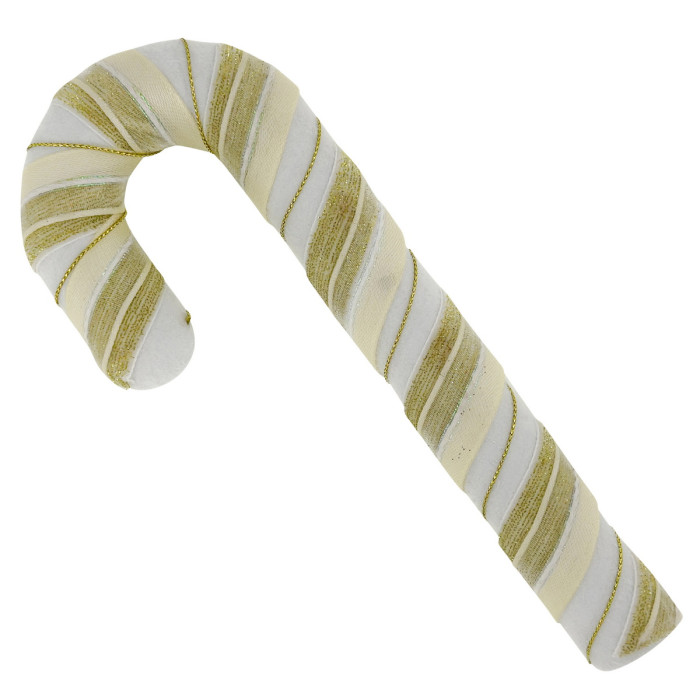 Новорічний льодяник декорований білий з золотою ленточкою