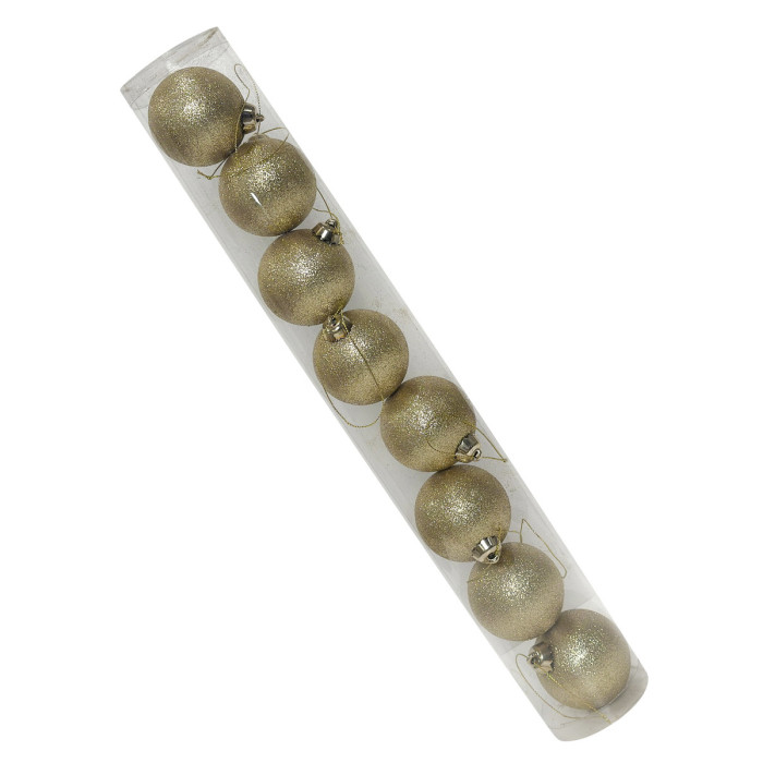 Новорічний набір ялинкових золотих куль 6 см – 8 шт