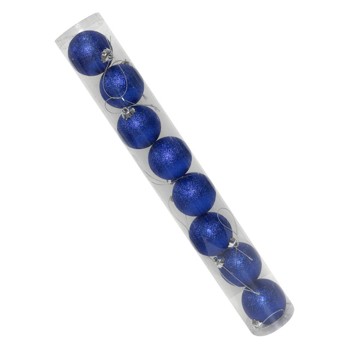 Новорічний набір ялинкових синіх куль 6 см – 8 шт