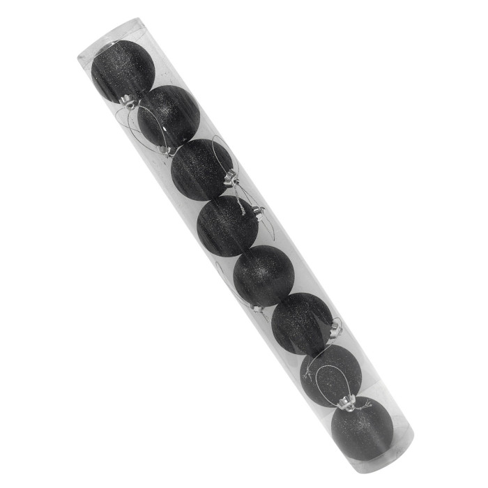 Новорічний набір ялинкових чорних куль 6 см – 8 шт