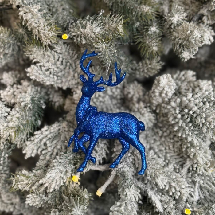 Прикраса новорічна Олень - синій
