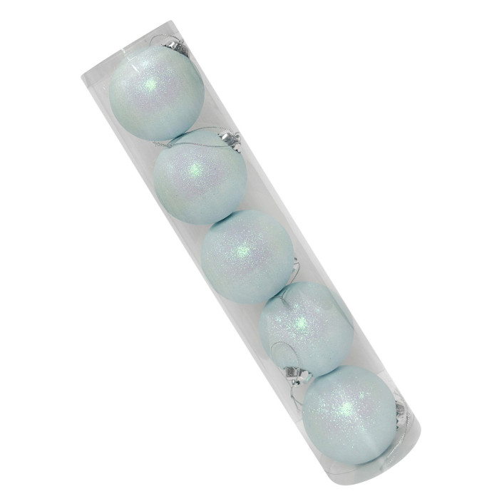 Новорічний набір ялинкових блакитних куль 8 см – 5 шт