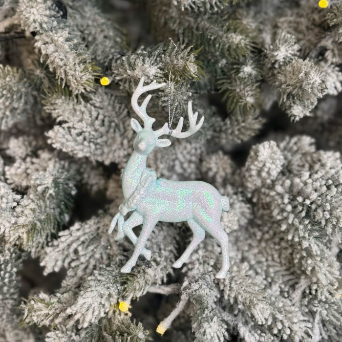 Прикраса новорічна Олень - блакитний
