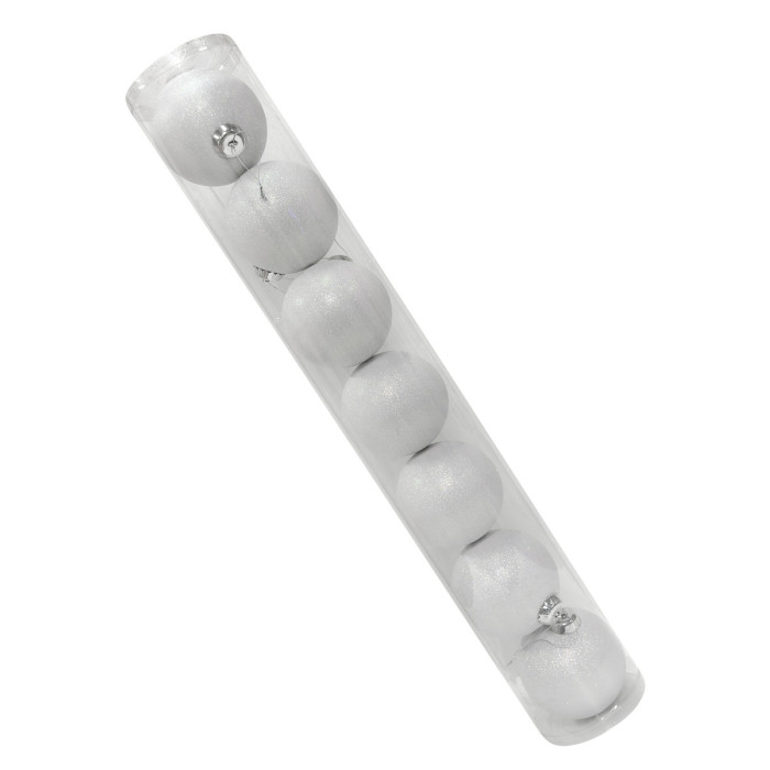 Новогодний набор ёлочных белых шаров 10 см – 7 шт