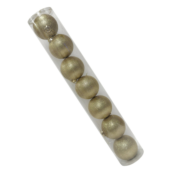 Новогодний набор ёлочных золотых шаров 10 см – 7 шт