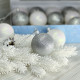 Новорічний набір ялинкових куль Christmas box-3 білих та срібних – 15шт
