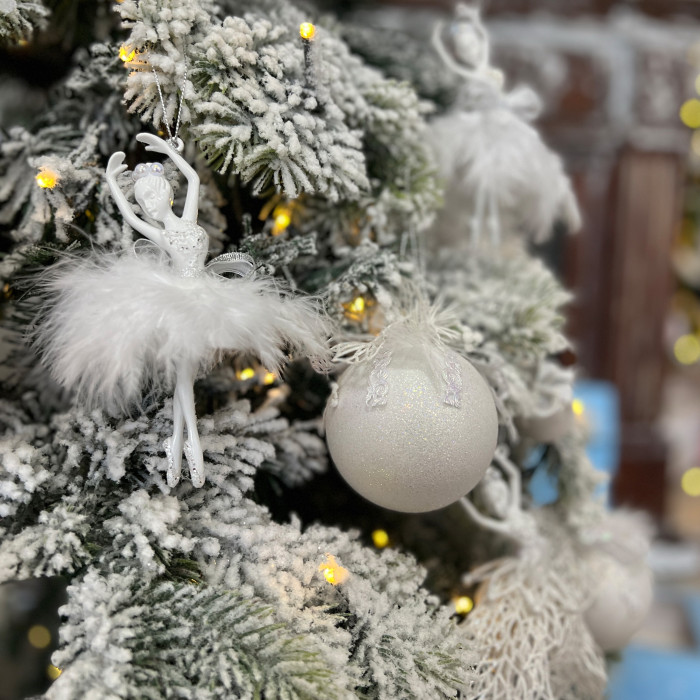 Новорічний набір ялинкових прикрас Christmas box-30 білих – 10шт